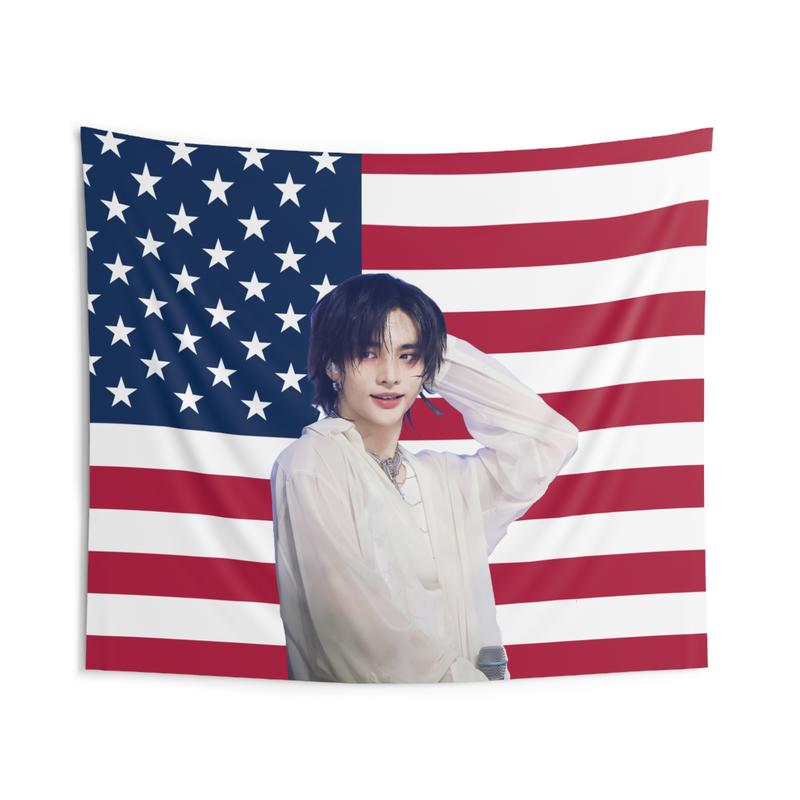 Stray Kids Hyunjin American Flag, Chk Chk Boom, Ate, 5 Star, SKZ, Stays, Birthday Gifts, Christmas Gifts