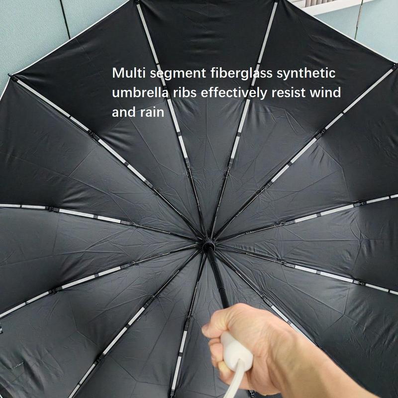 Automatic Umbrella, 1 Count Durable Wind & Rain Resistant Reinforced Compact Umbrella, Folding Umbrella for Outdoor Travel Hiking Camping