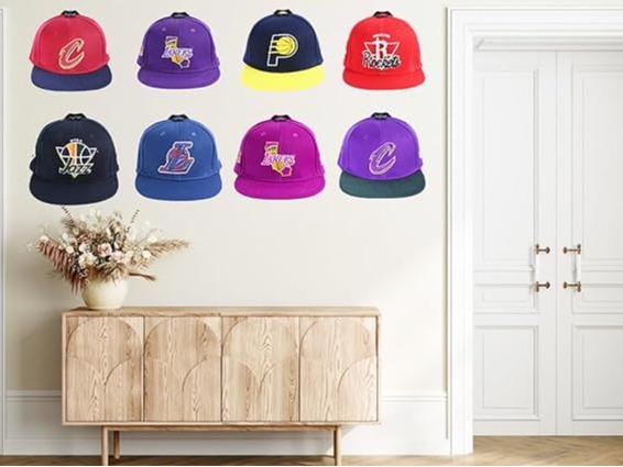 Adhesive Hat Rack for Wall Baseball Caps, 16 Pack Hooks for Hats, Strong Hold hat Wall Organizer, Minimalist hat Display Rack, No Drilling Hat Racks for Door,Bedroom,Closet