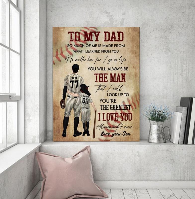 Personalized Baseball Dad Wall Art, To My Dad, You Will Always Be Poster, Father Day Gift For Baseball Enthusiasts