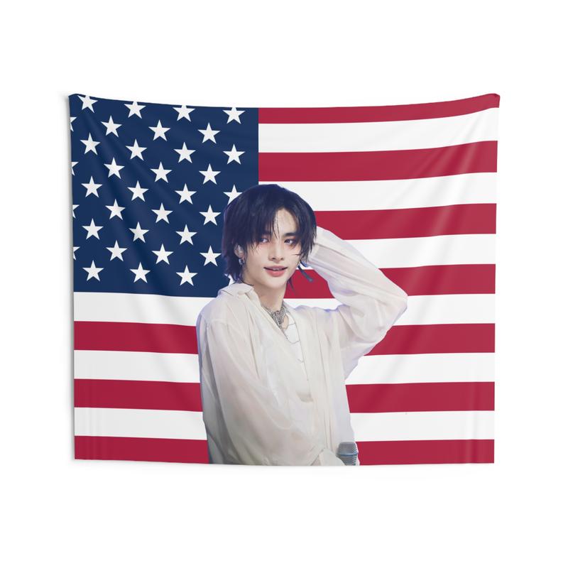 Stray Kids Hyunjin American Flag, Chk Chk Boom, Ate, 5 Star, SKZ, Stays, Birthday Gifts, Christmas Gifts