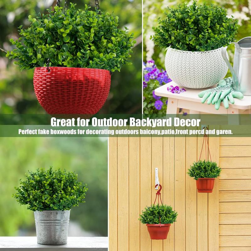 Artificial Boxwood Shrubs, 20pcs set UV-resistant Faux Boxwood Shrubs, Decorative Plants for Outdoor & Indoor Decor