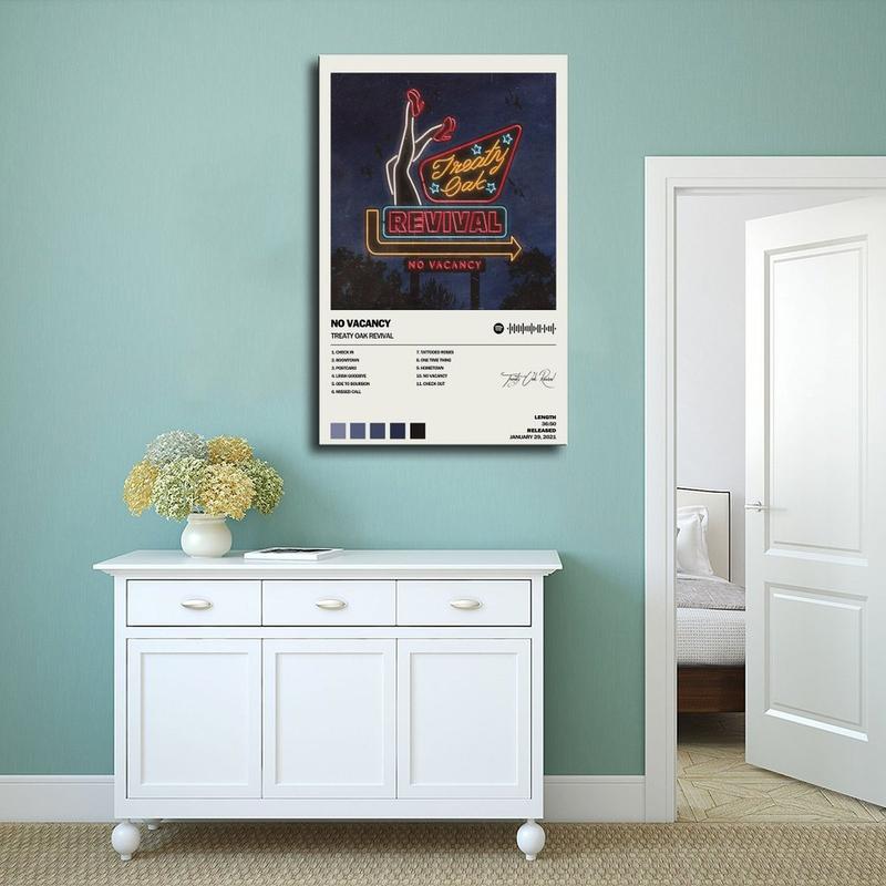 Treaty Oak Revival No Vacancy Music Album Cover Signed Limited Scannable Song Code Music Poster Canvas Poster Bedroom Decor Sports Landscape Office Room Decor Gift