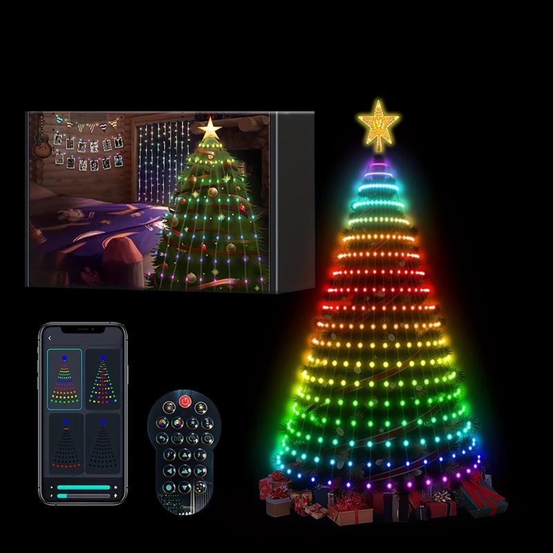 Smart Christmas Tree Light, LED Light with Music Sync, Dynamic DIY Christmas Tree Light with Remote & APP Control, Decorative Light for Indoor & Outdoor