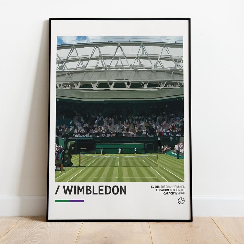 Wimbledon Poster, Tennis Poster, Minimalist Sports Poster, Office Wall Art, Bedroom Wall Art, Stadium Print ,unframed, Poster Decor