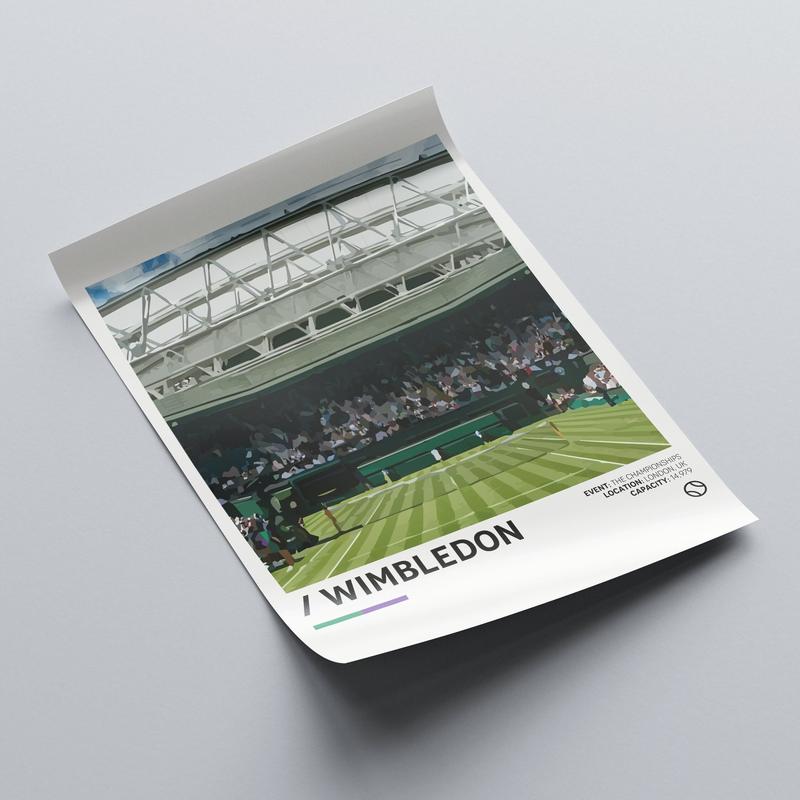 Wimbledon Poster, Tennis Poster, Minimalist Sports Poster, Office Wall Art, Bedroom Wall Art, Stadium Print ,unframed, Poster Decor