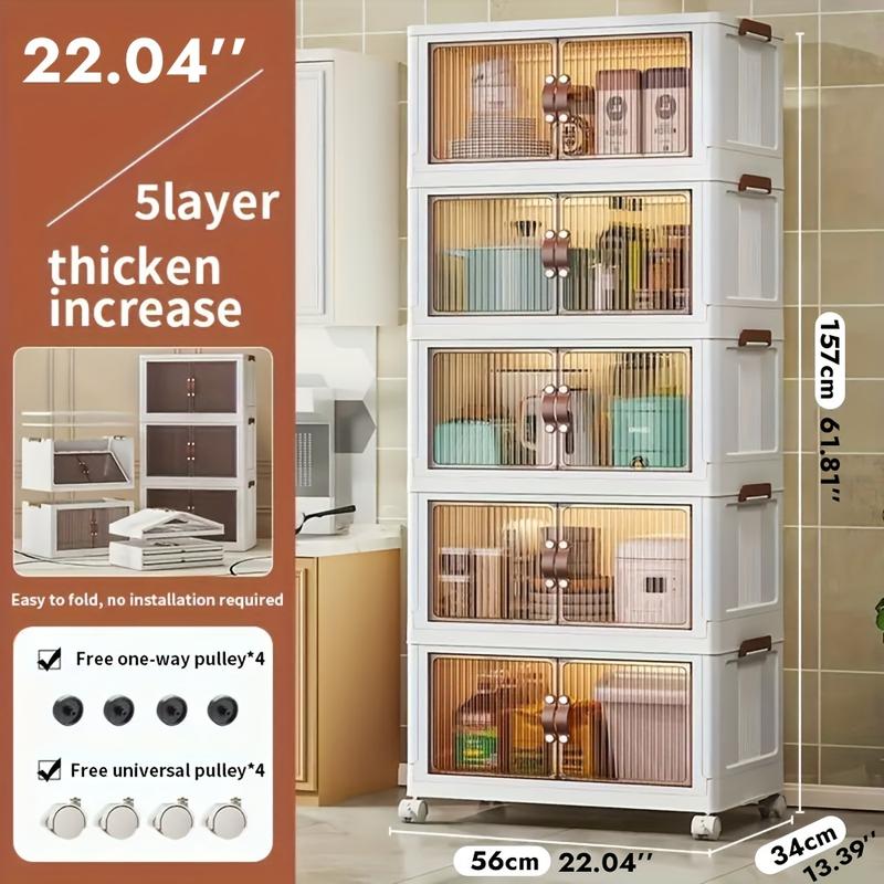 3 4-Layer Stackable Storage Box with Lid and Door Plastic Material Foldable Storage Box Living Room and Bedroom Items Storage Box Organiser