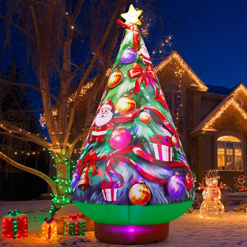 GOOSH 7.8 FT Christmas Inflatables Tree with Built-in LEDs for Outdoor Decorations - Fast Inflation and Certified Safety