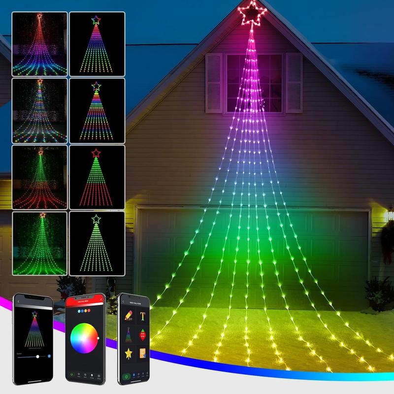 Smart Christmas Tree Light, LED Light with Music Sync, Dynamic DIY Christmas Tree Light with Remote & APP Control, Decorative Light for Indoor & Outdoor