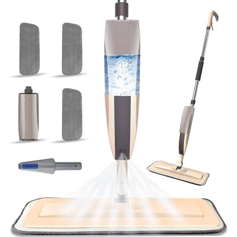 Microfiber Spray Mop for Floor Cleaning, Dry Wet Wood Floor Mop with 3 pcs Washable Pads, Handle Flat Mop with Sprayer for Kitchen Wood Floor Hardwood Laminate Ceramic Tiles Dust