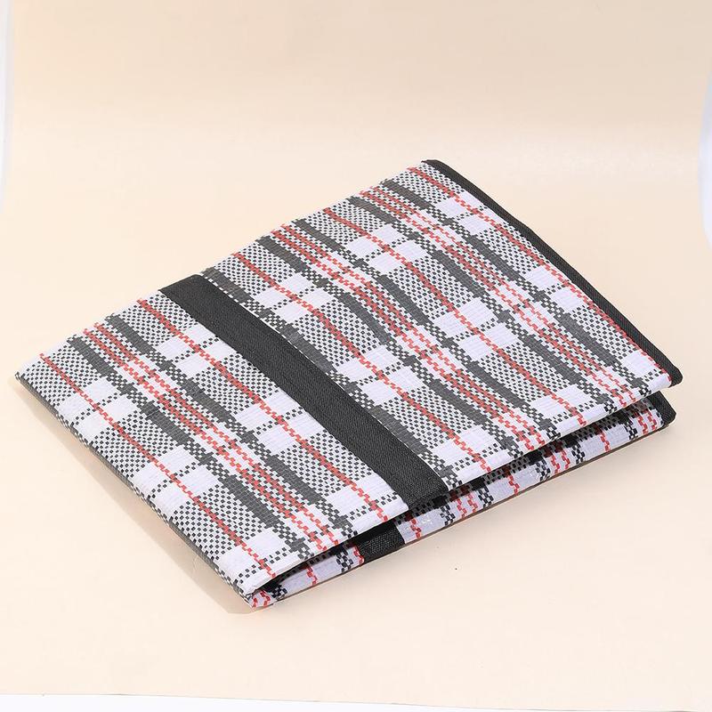 Plaid Pattern Large Capacity Woven Bag, 1 Count Portable Waterproof Travel Storage Bag for Clothes, Bedding, Quilt, Blanket, Toys