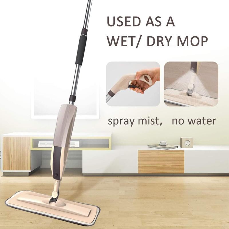 Microfiber Spray Mop for Floor Cleaning, Dry Wet Wood Floor Mop with 3 pcs Washable Pads, Handle Flat Mop with Sprayer for Kitchen Wood Floor Hardwood Laminate Ceramic Tiles Dust