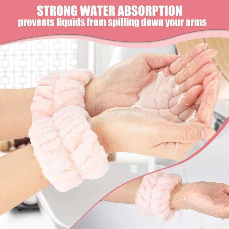 12Pack Wrist Washband Set,Face Washing Wristbands, Microfiber Wrist Spa Wash Washband, Wrist Towels for Washing Face, Prevent Liquid from Spilling Down Your Arms.