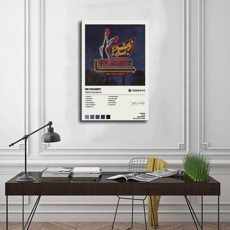 Treaty Oak Revival No Vacancy Music Album Cover Signed Limited Scannable Song Code Music Poster Canvas Poster Bedroom Decor Sports Landscape Office Room Decor Gift