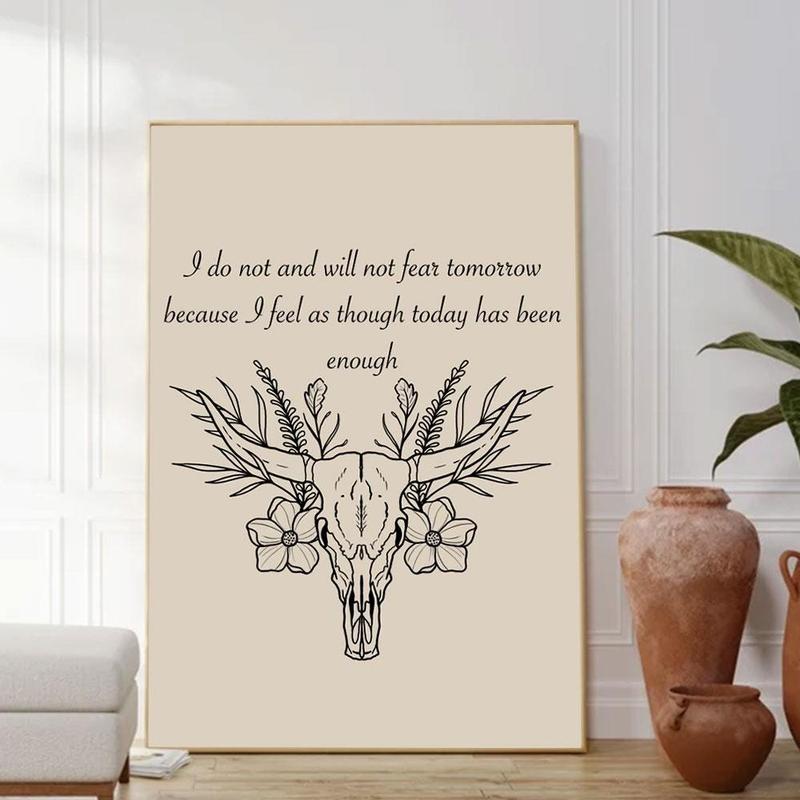 Fear And Fridays Poster,I Do Not And Will Not Fear Tomorrow Because I Feel As Though Today Has Been Enough, Coastal Cowgirl,Tour Merch Print Poster No Frame