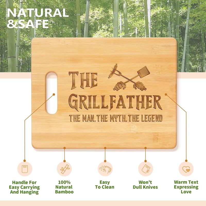 Christmas Gifts for Dad,  Dad Gift from Daughter Son,  Birthday Gifts for Dad Father Papa-  Engraved   Board - The Grillfather, The Man, The Myth, The Legend