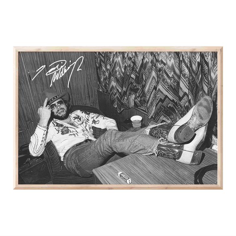 Hank W. JR Autograph Poster, Black and White Art Print, Unframed Wall Art, Home Decoration Poster for Fans