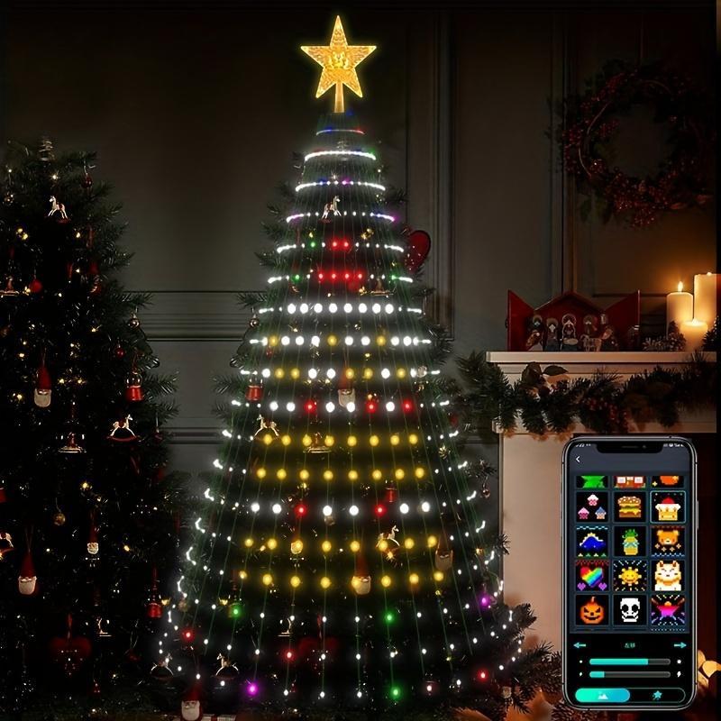 Smart Christmas Tree Light, LED Light with Music Sync, Dynamic DIY Christmas Tree Light with Remote & APP Control, Decorative Light for Indoor & Outdoor