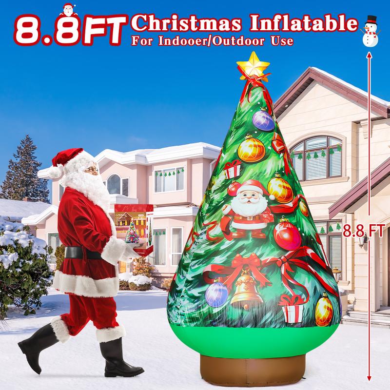 GOOSH 7.8 FT Christmas Inflatables Tree with Built-in LEDs for Outdoor Decorations - Fast Inflation and Certified Safety