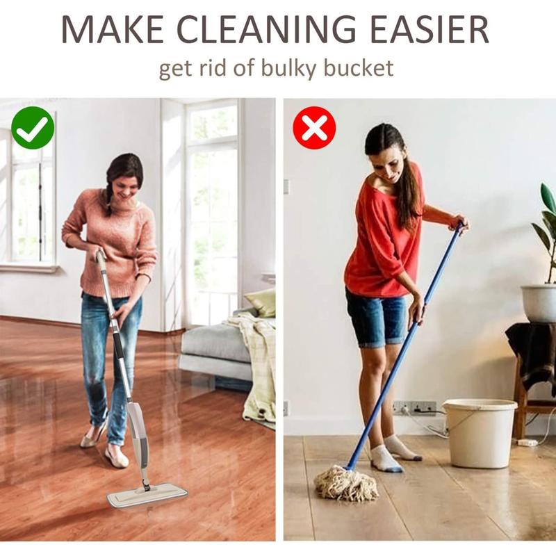 Microfiber Spray Mop for Floor Cleaning, Dry Wet Wood Floor Mop with 3 pcs Washable Pads, Handle Flat Mop with Sprayer for Kitchen Wood Floor Hardwood Laminate Ceramic Tiles Dust