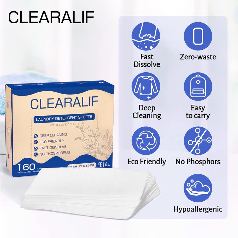 CLEARALIF  Laundry Detergent Sheets （80sheets 160loads）