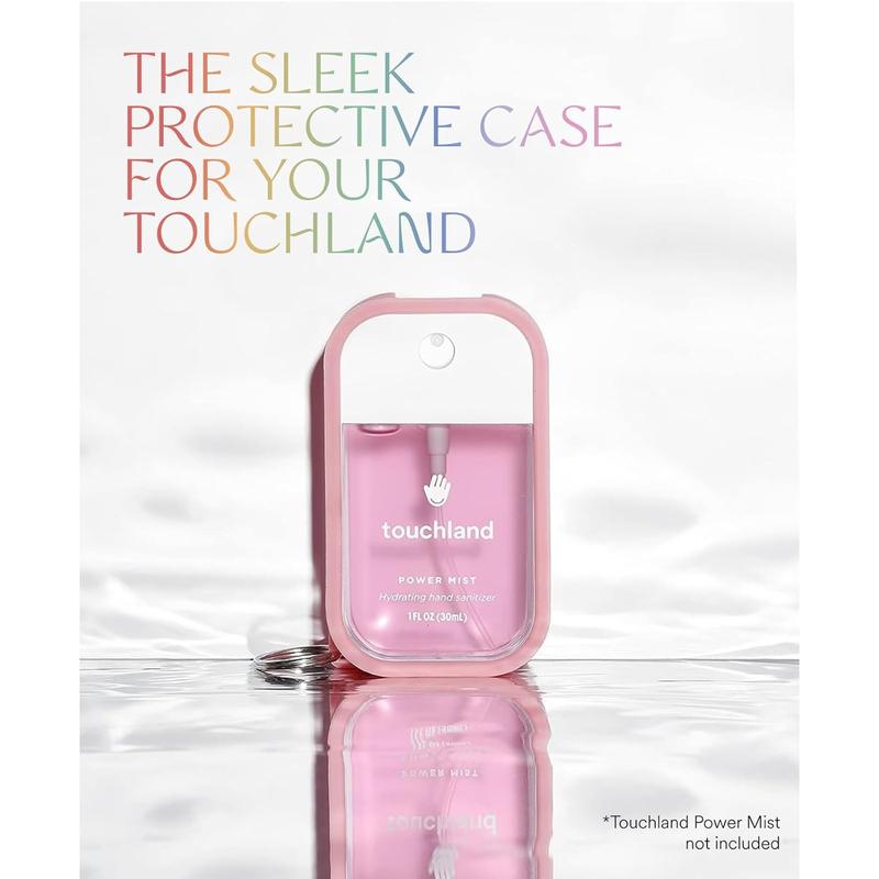 Touchland Mist Case for Power Mist and Glow Mist (1FL OZ), Protective and Stylish Hand Sanitizer Spray Accessory, Silicone Case with Keyring, Bubblegum Pink World Wide Beauty