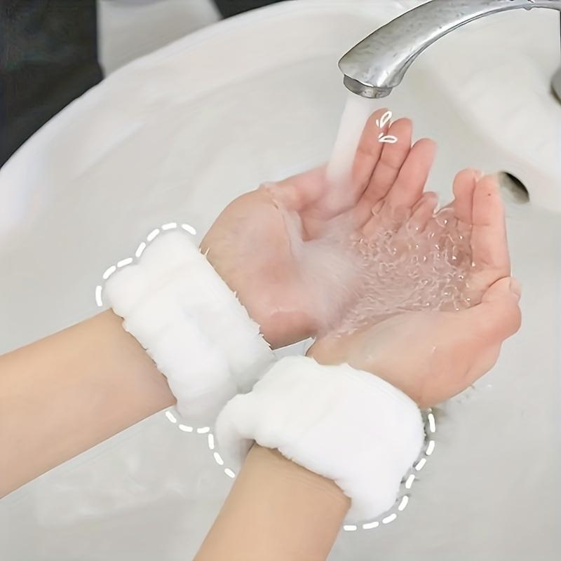 Face Washing Wristband, 2pcs Soft Absorbent Wristband, Sweat Absorbing Wiping Wristband, Bathroom Gadgets Supplies