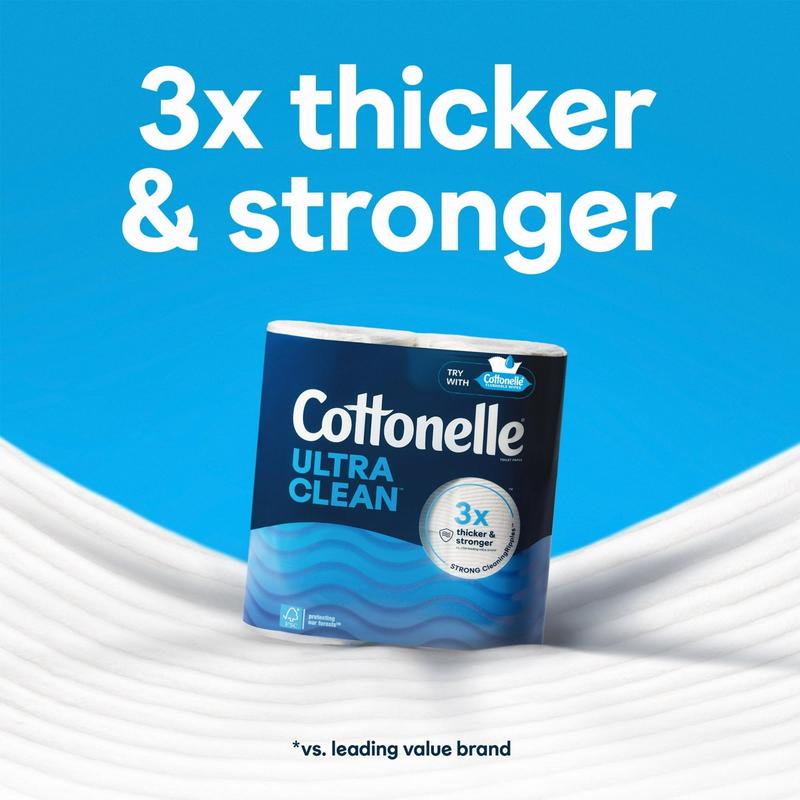 Cottonelle Ultra Clean Toilet Paper, Strong Toilet Tissue, 36 Mega Rolls