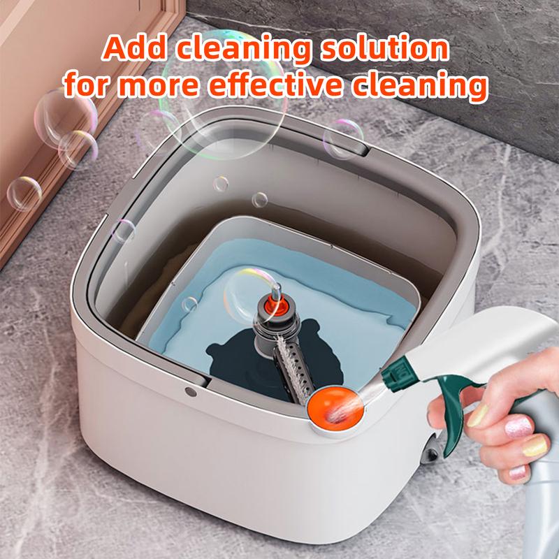 Spin Mop and Bucket Set with Microfiber Replaceable Mop Pads, Self Separation Dirty and Clean Water System for Hardwood Tile Marble Floors