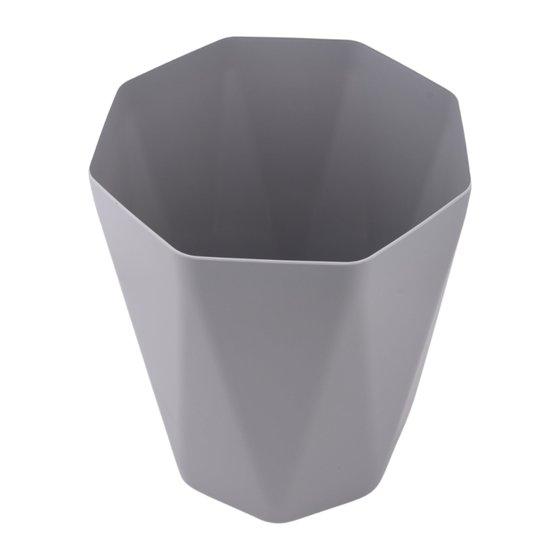 Mainstays 5 Gallon Plastic Trash Can, Geometric Design, Silver, Perfect for Office or Home Use