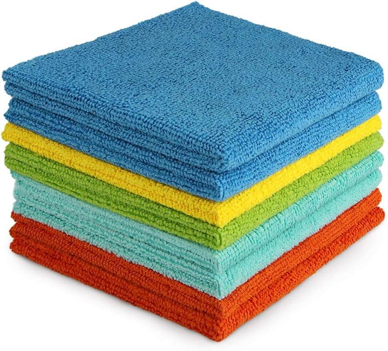 8-Pack Microfiber Cleaning Cloths - Versatile Absorbent Towels for Home, Kitchen, Car, and Windows - Soft, Lint-Free Dusting Rags (12 in. x 12 in.)