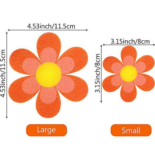 20 Pieces Non Slip Bathtub Stickers Non Slip Shower Sticker Adhesive Decals with Bright Colors, Daisy Bath Tread and Anti Slip Appliques for Bathtub and Other Slippery Surfaces