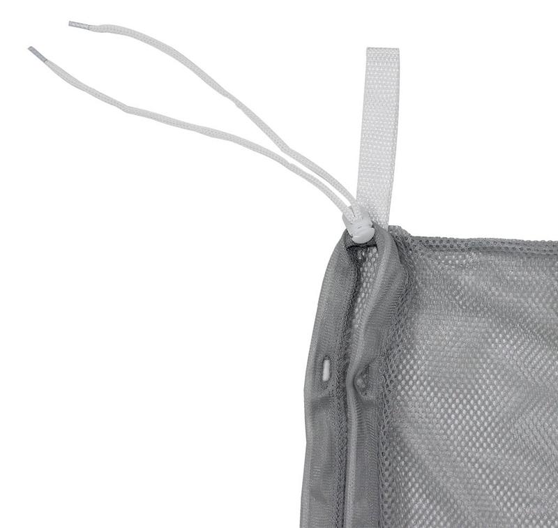 M.a.i.n.s..t.a..y.s 3 Bag Mesh Rolling Sorter Laundry Cart, Soft Silver Basket Smooth Drawstring Organiser Light