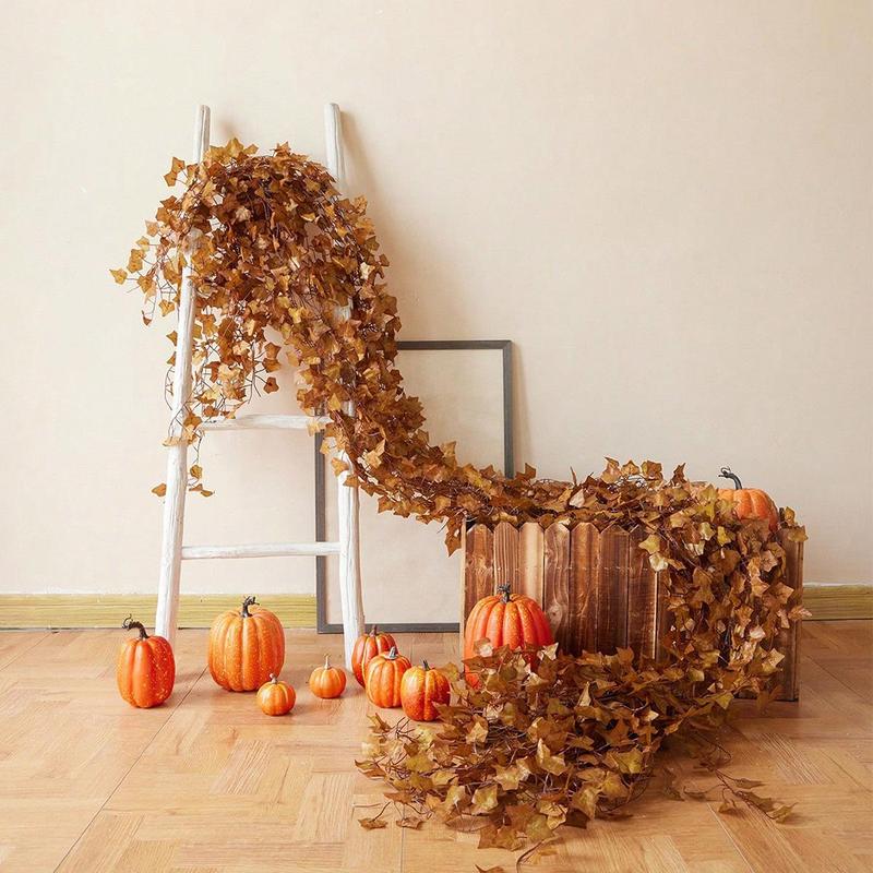 Artificial Hanging Vine, 12pcs Simulated Autumn Leaf Hanging Vine, Decorative Plant for Home Garden Party Balcony Park