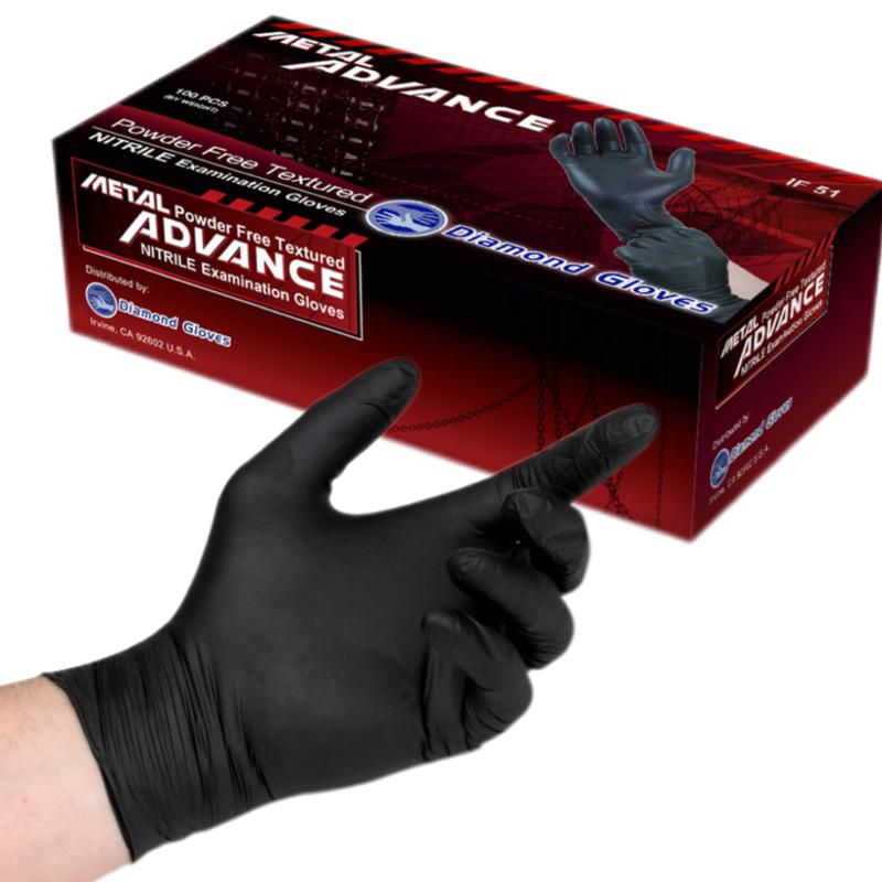 Diamond Black Nitrile 5 Mil Disposable Gloves - Latex-Free & Powder-Free Cleaning Food Gloves Hand Household Kitchen 100-ct