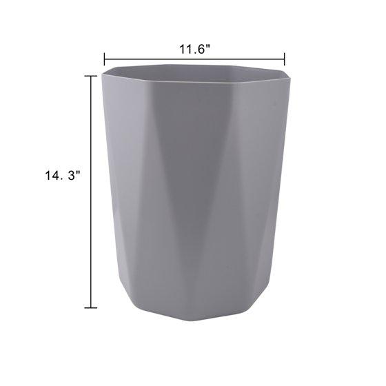 Mainstays 5 Gallon Plastic Trash Can, Geometric Design, Silver, Perfect for Office or Home Use