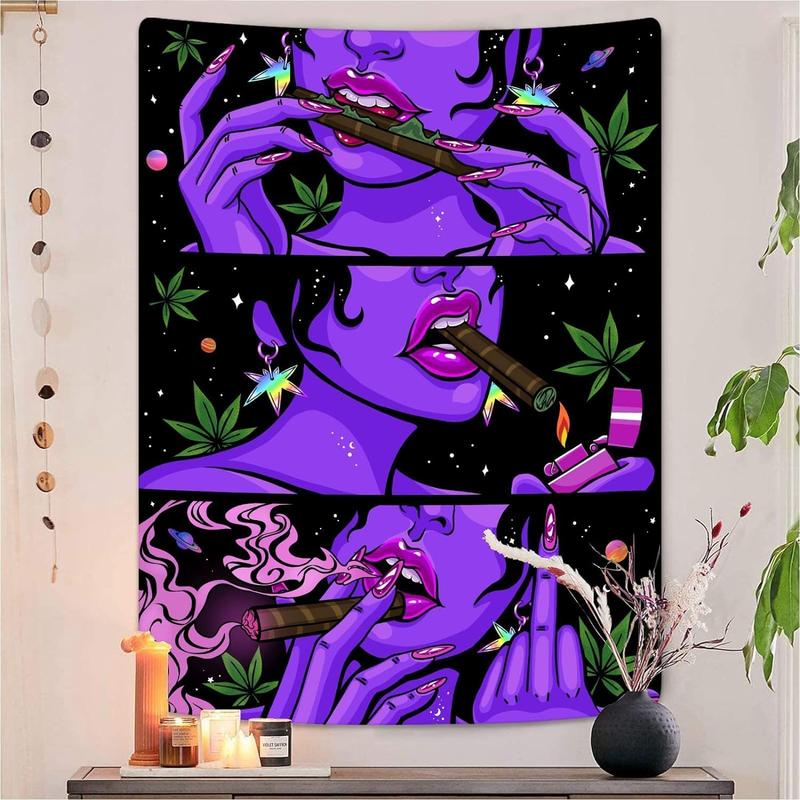 Trippy Cool Blacklight UV Tapestry Decor Backdrop Wall Hanging