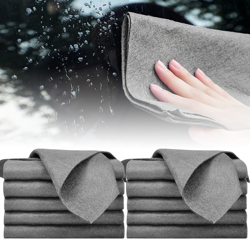 Christmas Gifts 10 Counts Cleaning Cloth Reusable Microfiber Cleaning Pad High Water Absorption Stripe Free Cleaning Towel Rag Multipurpose Polishing Cloth Glass Window