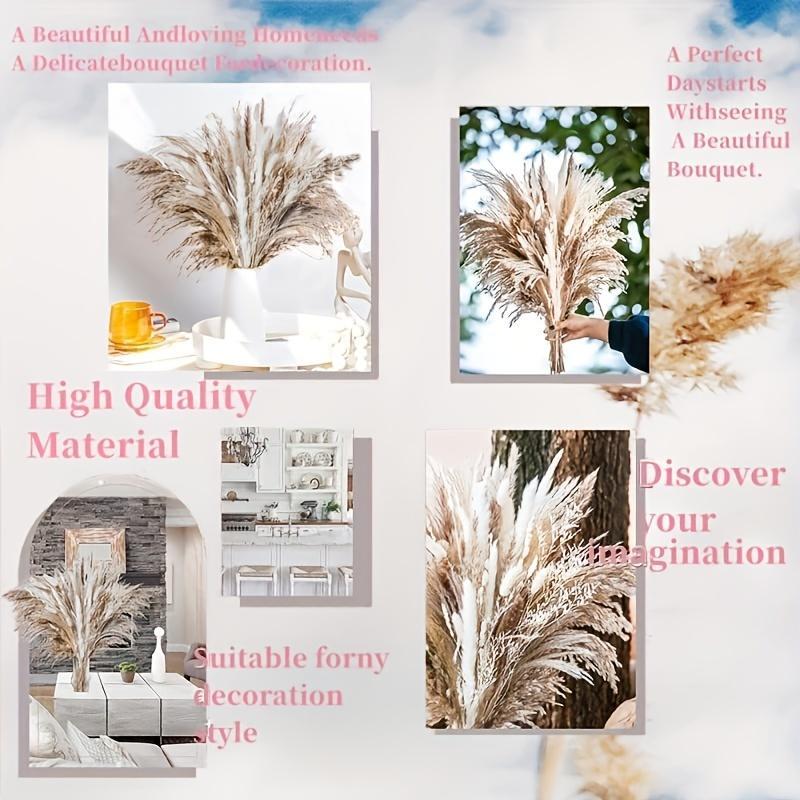 Artificial Pampas Grass Bouquet, 80pcs set Boho Style Dried Pampas Grass, Home Decor Supplies for Living Room, Bedroom, Bathroom, Wedding, Festivities, Baby Shower, Holiday