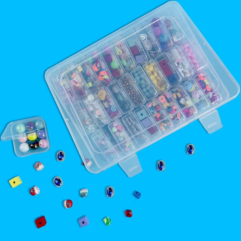 Multifunctional Clear Storage Box Set, Portable Tool Storage Box Set with Lid, Including 1 Large Storage Box & 30 Small Box for Tool, Jewelry