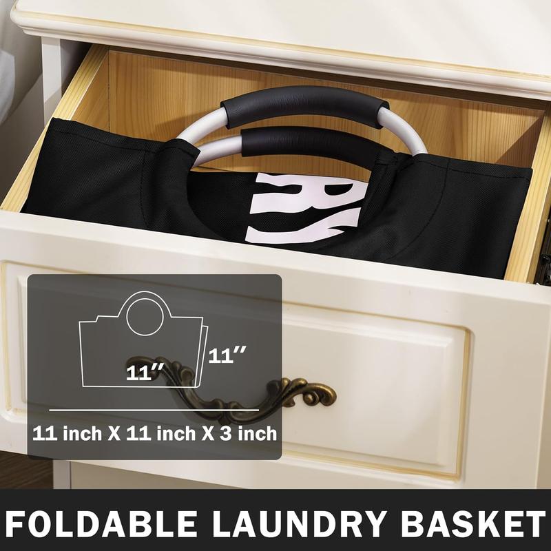 100L Large Laundry Hampers with Handles, Collapsible Tall Clothes Baskets, Washing Bag for Bathroom