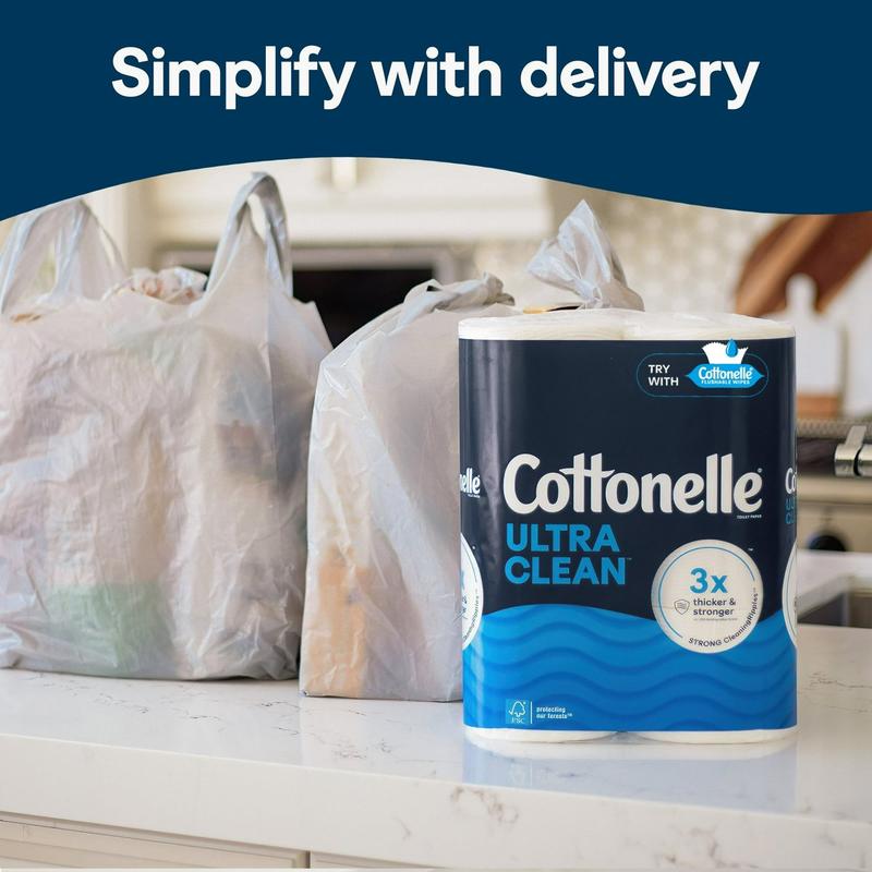 Cottonelle Ultra Clean Toilet Paper, Strong Toilet Tissue, 36 Mega Rolls