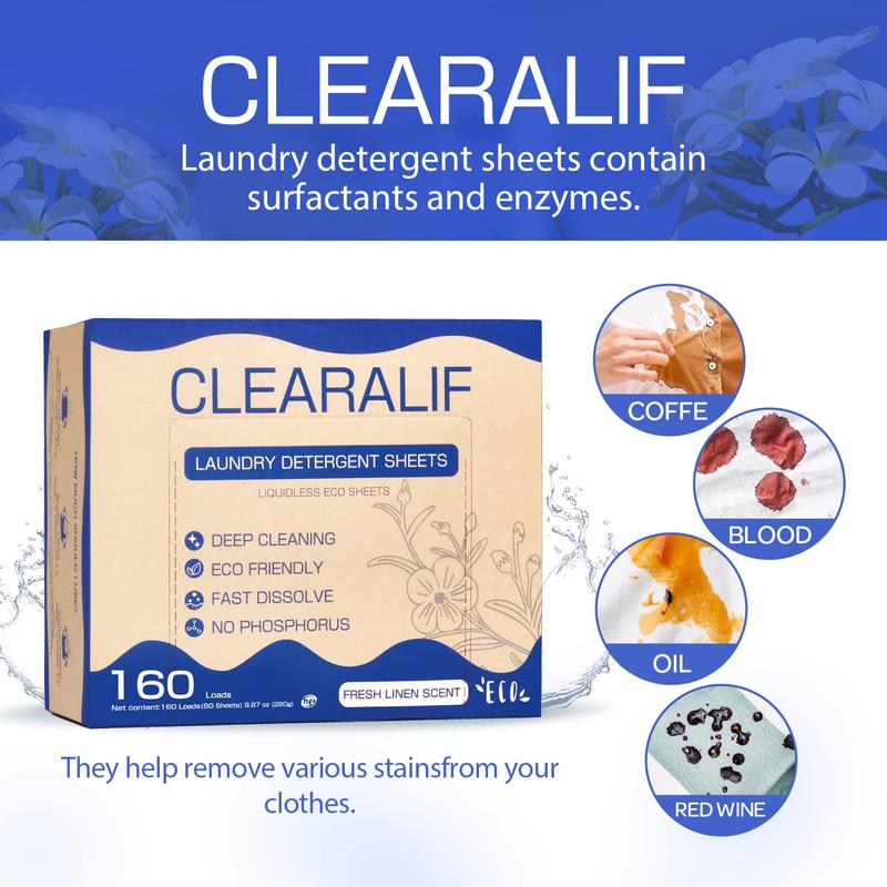 CLEARALIF  Laundry Detergent Sheets （80sheets 160loads）