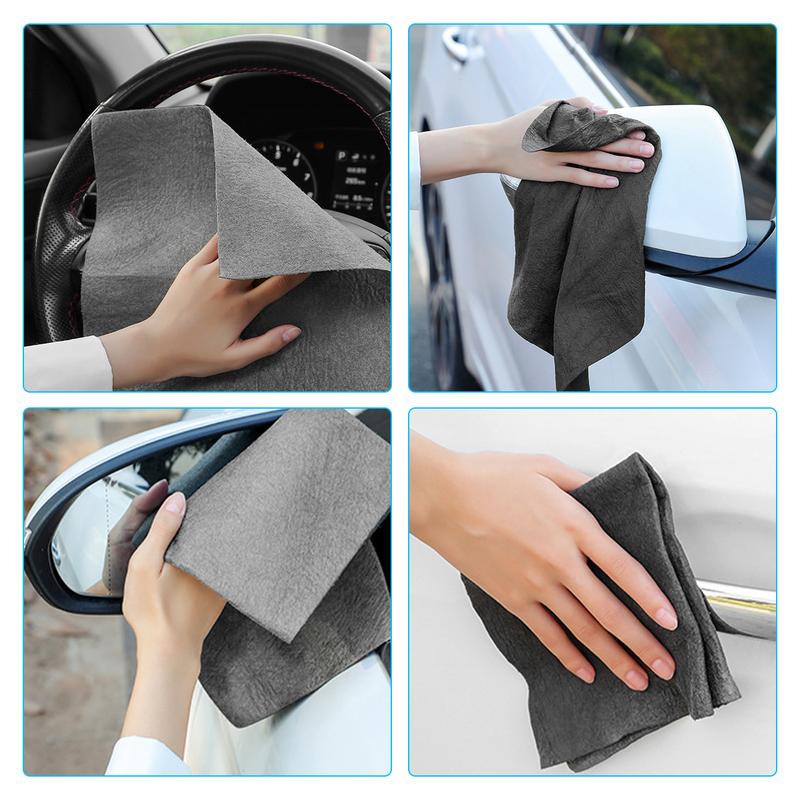 Christmas Gifts 10 Counts Cleaning Cloth Reusable Microfiber Cleaning Pad High Water Absorption Stripe Free Cleaning Towel Rag Multipurpose Polishing Cloth Glass Window