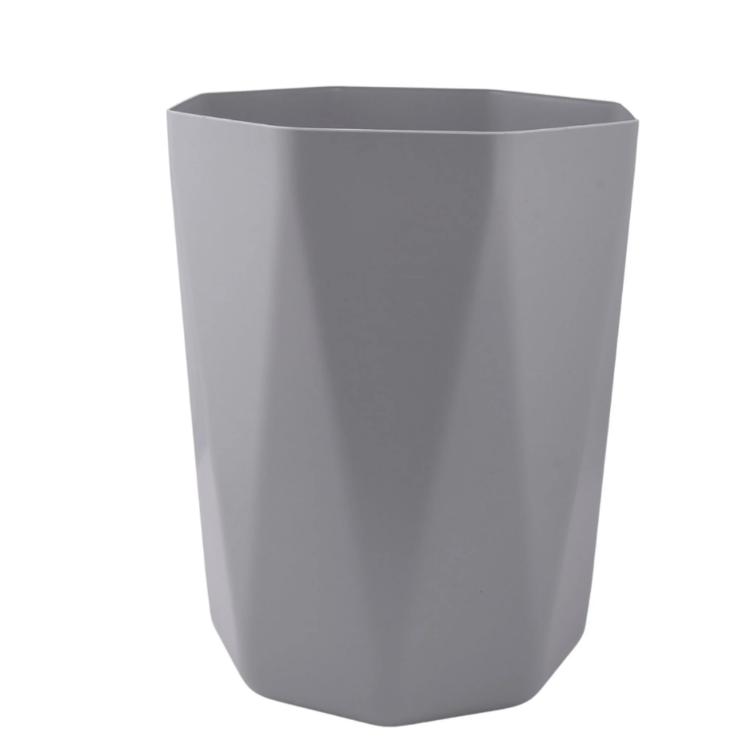 Mainstays 5 Gallon Plastic Trash Can, Geometric Design, Silver, Perfect for Office or Home Use