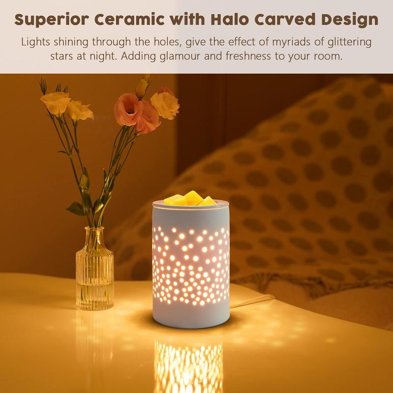 Ceramic Electric Wax Melt Warmer Candle Waxing Warmer Burner Melt Wax Cube Melter Fragrance Warmer- Ideal Gift for Wedding, Spa and Aromatherapy