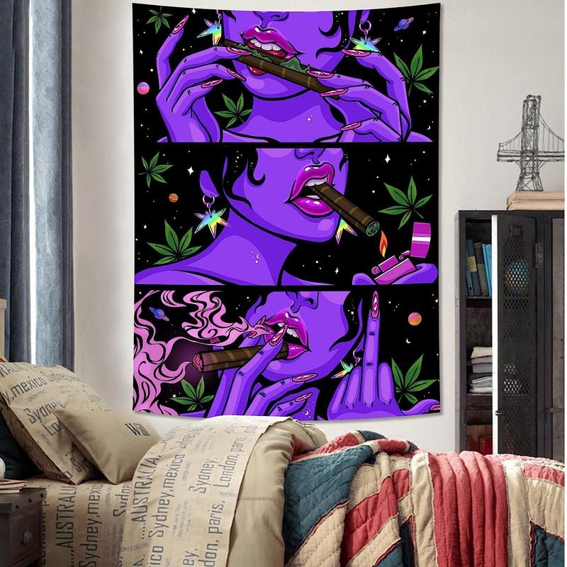 Trippy Cool Blacklight UV Tapestry Decor Backdrop Wall Hanging