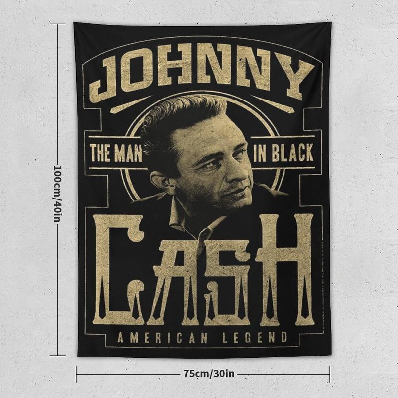 Johnny Cash country music cash tapestry, aesthetic poster, fun fashion wall hanging, flag decoration for living room bedroom dorm wall Colorful Decorative Gift