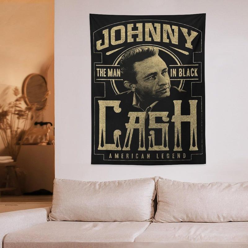 Johnny Cash country music cash tapestry, aesthetic poster, fun fashion wall hanging, flag decoration for living room bedroom dorm wall Colorful Decorative Gift