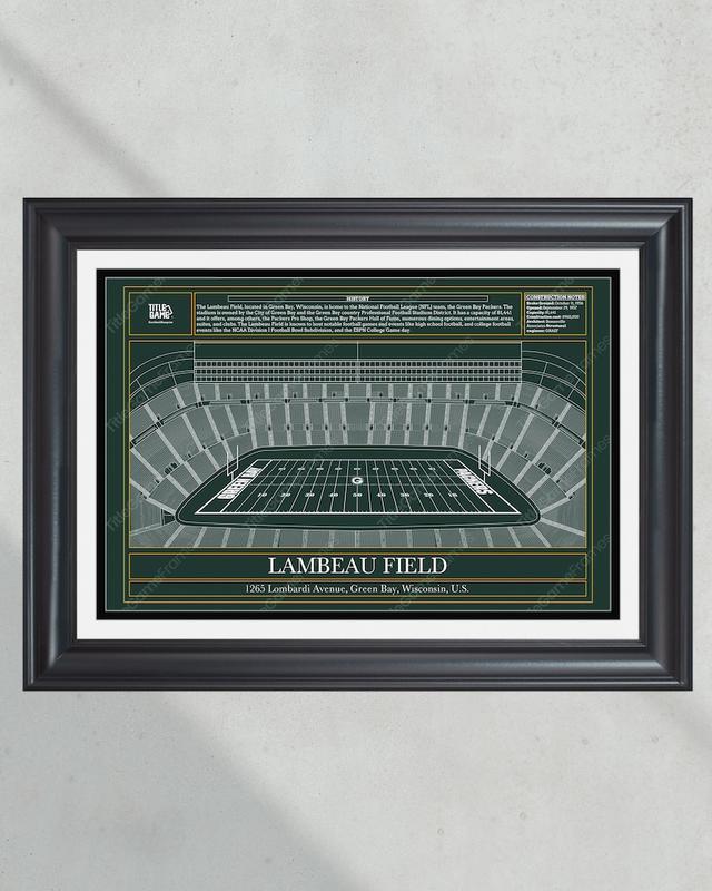 Green Bay Packers Lambeau Field Stadium Blueprint Football Print